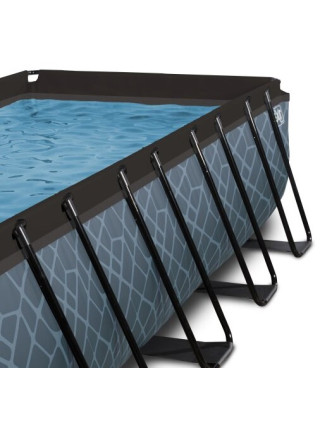 Каркасный бассейн EXIT с наземным куполом 400×200×100 см "Камень" 